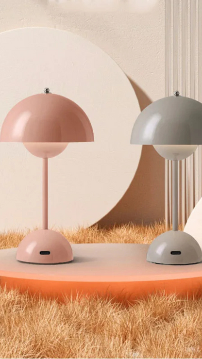 Lampe champignon orange .