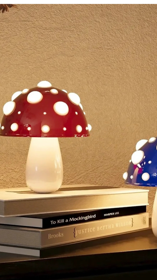 Lampe en pate de verre champignon .