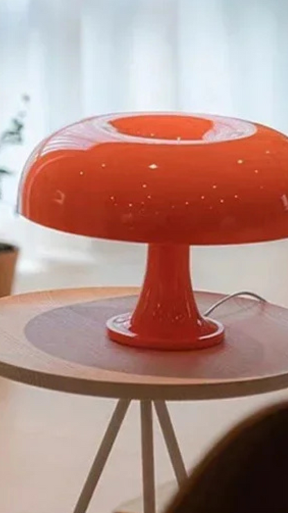 Lampe orange champignon .