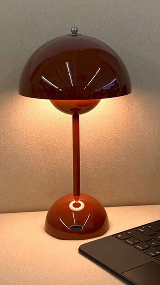 Lampe champignon orange .