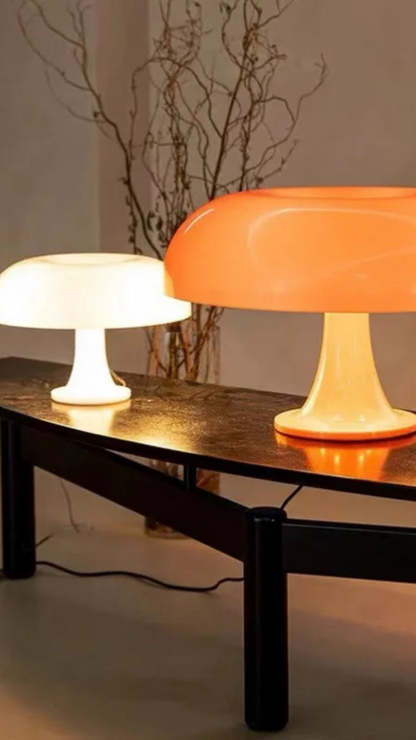 Lampe orange champignon .